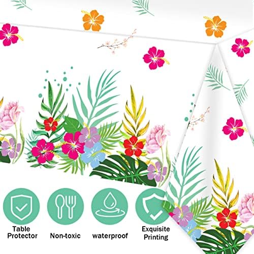 3 Pack Hawaiian Luau Tablecloths for Party Decor