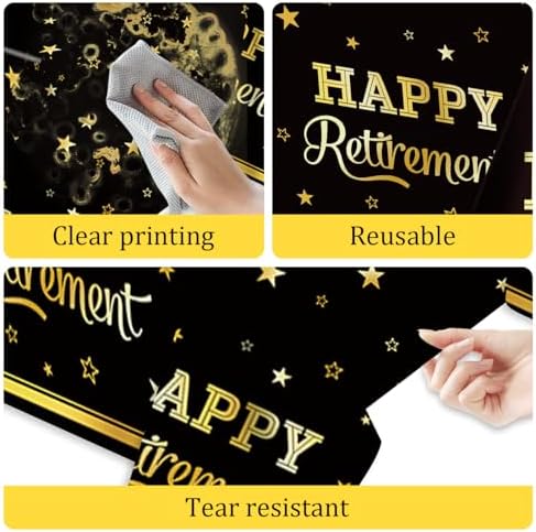 Egami 2pcs Retirement Tablecloth for Party Decorations