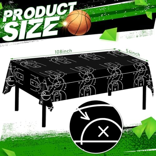 4 Pcs Basketball Theme Tablecloths for Parties