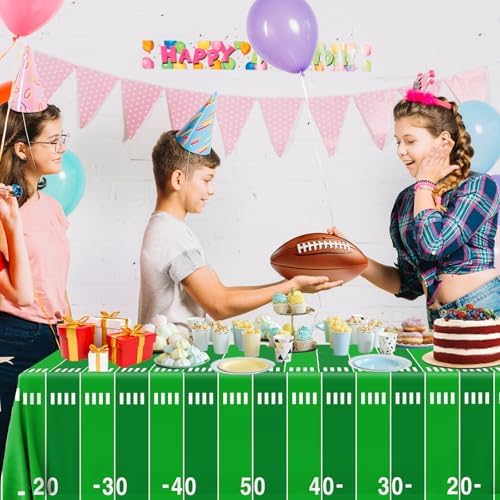 Juweked 3Pcs Football Tablecloth for Football Parties