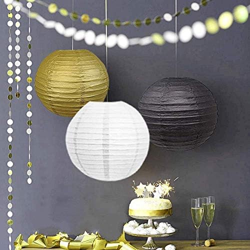 Fascola New Year Party Decor Kit Gold Black White