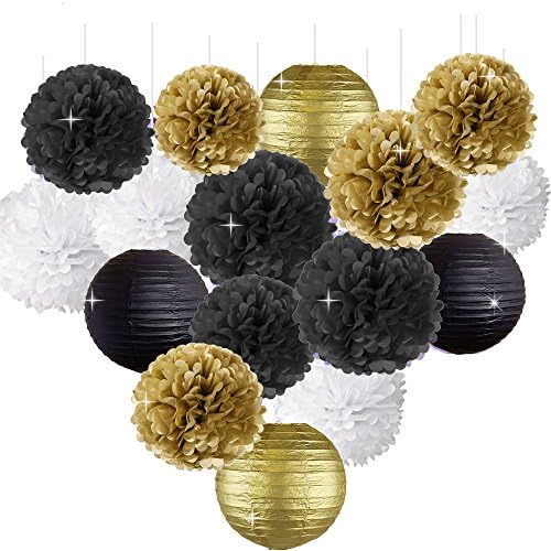 Zorpia New Years Decor Kit Gold Black White Party