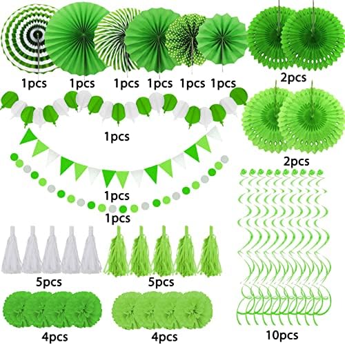 ZERODECO Green and Light Green Party Decorations