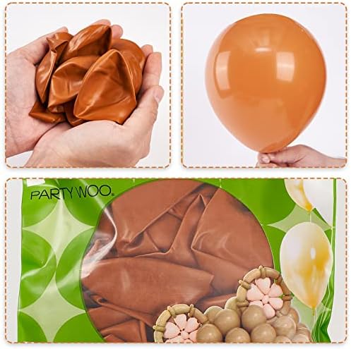 PartyWoo Burnt Orange Balloons 100pcs Arch Garland Kit For Fall Events