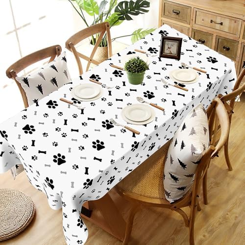 Paw Print Tablecloth 2 Pack 54x108 Inches