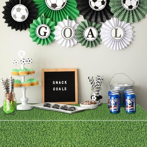 4Pcs Green Grass Tablecloths for Sports Parties