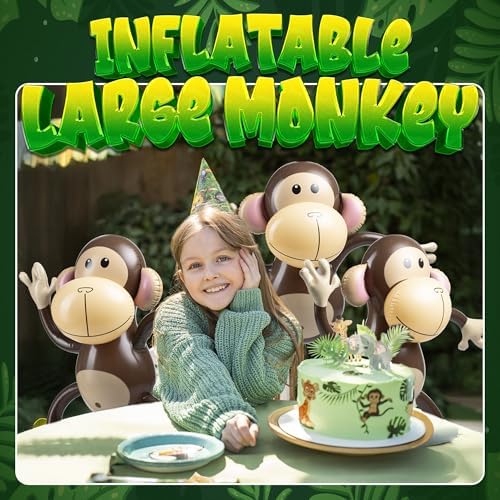 Large Inflatable Monkey Pack of 3 27 Inch Party Decor