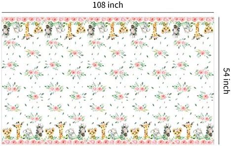 Safari Tablecloth for Girls - 4 Pack Jungle Party Decor