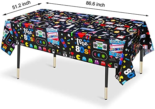 Lcoor 3-Piece 80s Style Tablecloths Set