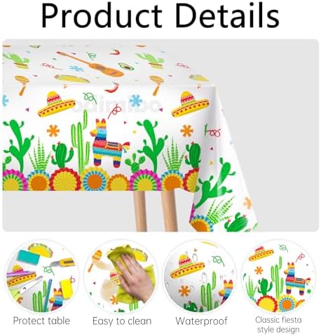 Odimibo Fiesta Tablecloth Plastic Disposable