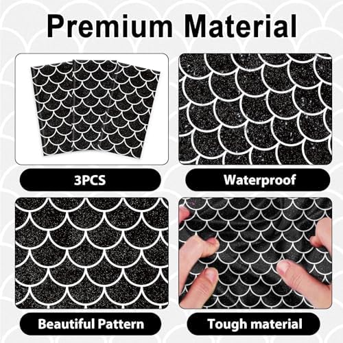 3 Pack Black Dragon Tablecloth for Birthday Party Decorations