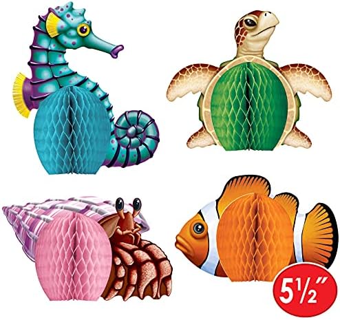 Beistle Sea Creatures Honeycomb Centerpieces Pack of 3