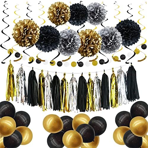 Black and Gold Party Decorations DIY Set