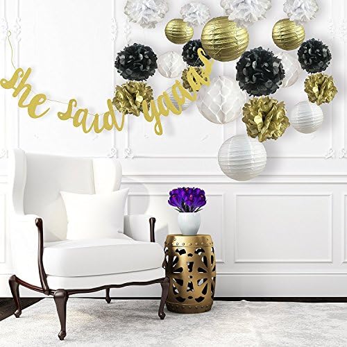 Zorpia New Years Decor Kit Gold Black White Party