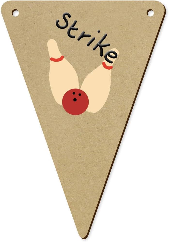 5 x 140mm Ten Pin Bowling Wooden Bunting Flags