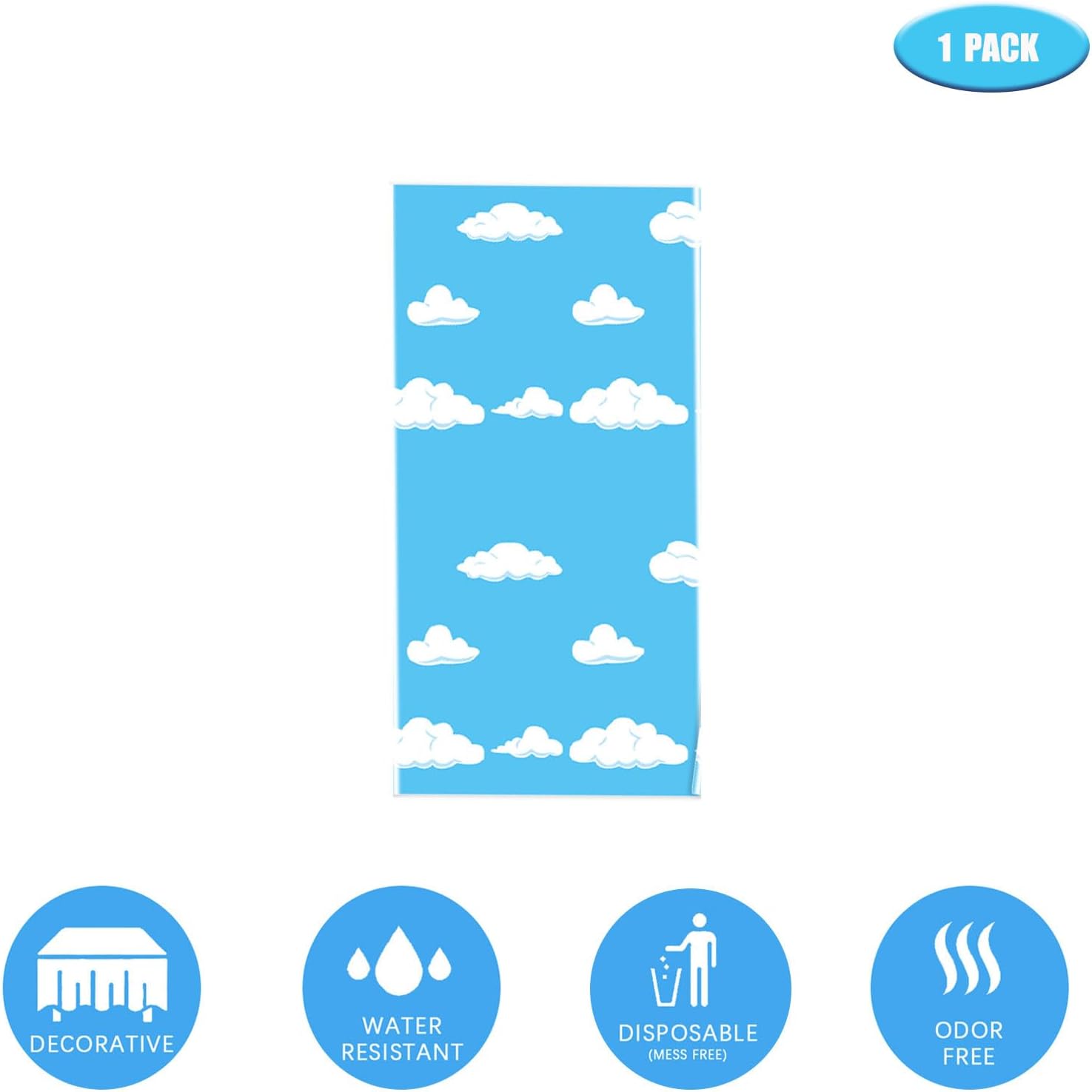 Blue Sky White Clouds Party Tablecloth 54x108 Inch
