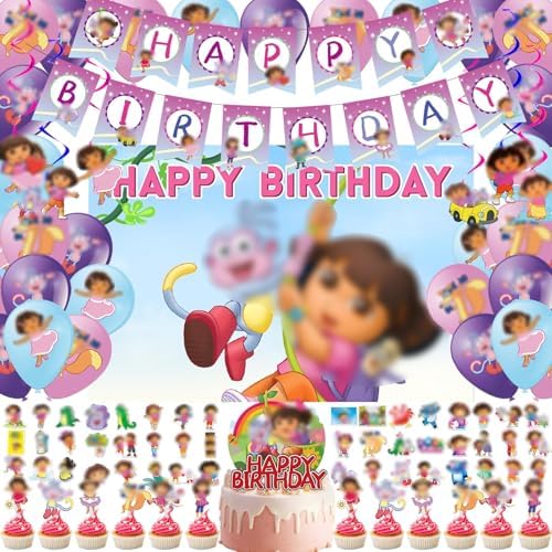 107Pcs Adventurer Theme Birthday Party Decoration Set