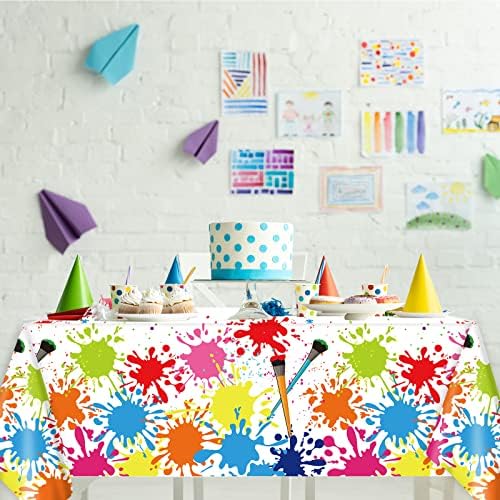 Gisgfim 3 Pcs Art Paint Tablecloth Supplies for Birthday Parties
