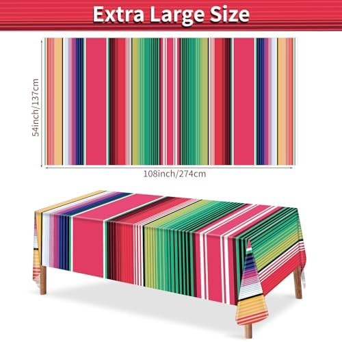 Hxezoc Mexican Stripe Tablecloth 54 x 108 Inch