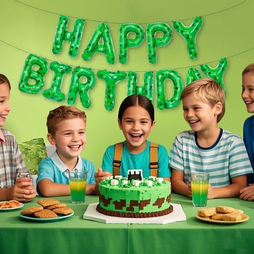 TNT Pixel Birthday Foil Balloons Party Decorations