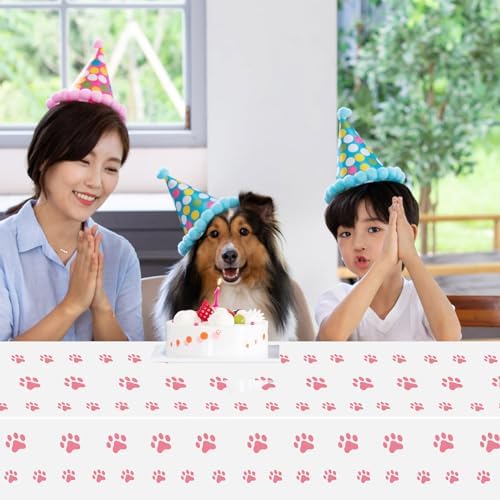 ZAKVOOR 4 Pack Puppy Paw Print Tablecloths
