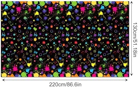 Lide Road Glow in The Dark Tablecloth for Neon Birthday Party