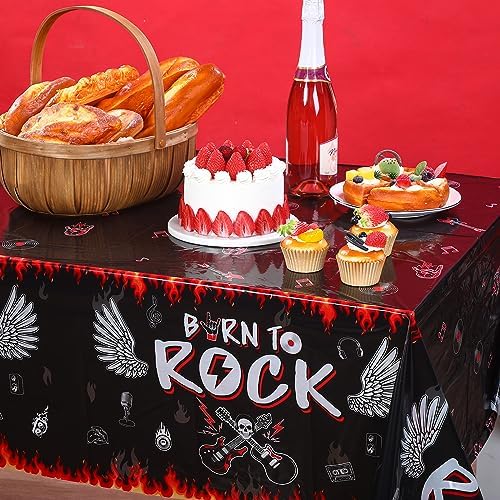 Tiamon 3 Pcs Rock Roll Party Tablecloths