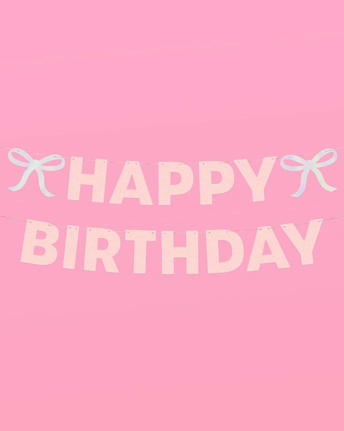 XO Fetti Happy Birthday Banner with Foil and Pink Glitter