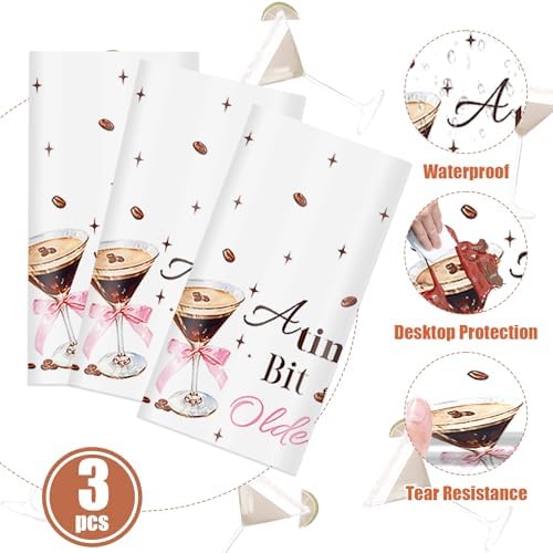 3Pcs Espresso Martini Tablecloths 54 x 108 Inch