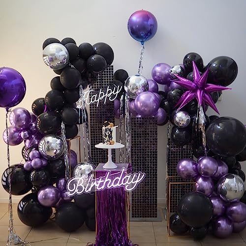 12 Inch Purple Black Balloons Party Decor Set