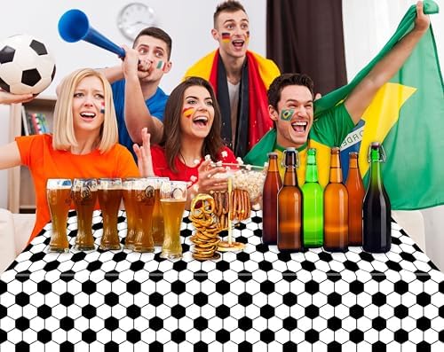 Kesfey Soccer Party Tablecloths 3 Pack 54x108 Inches
