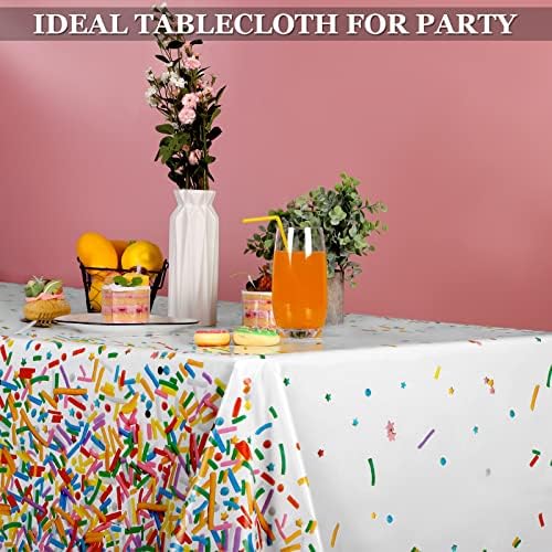 Durony 2 Piece Confetti Sprinkle Tablecloth for Birthday Wedding Parties