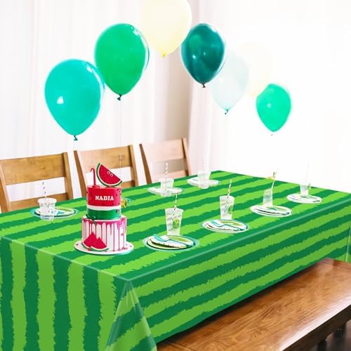 4 Pack Watermelon Rind Tablecloths Green Melon Party Decor