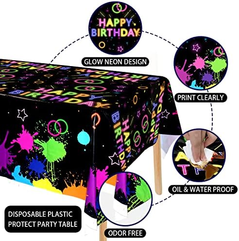 4 Pack Neon Birthday Table Covers