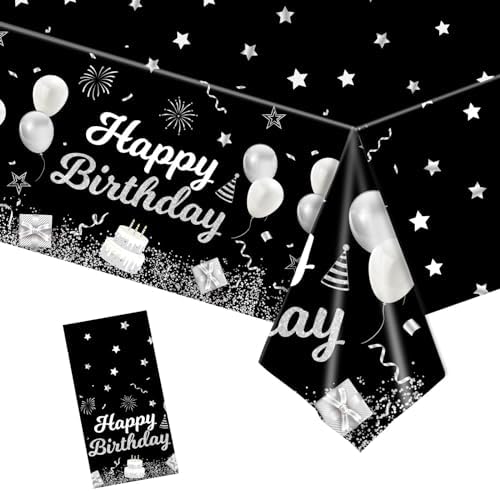 Happy Birthday Tablecloths 108x54 Inches Plastic Disposable