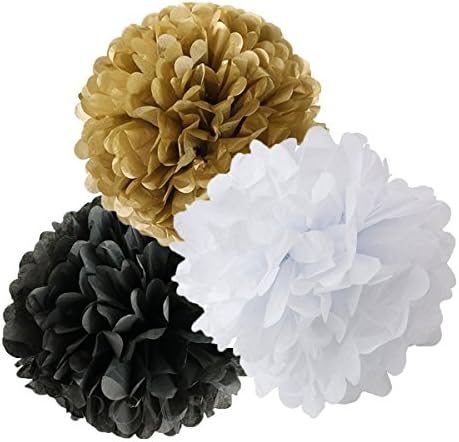 Zorpia New Years Decor Kit Gold Black White Party