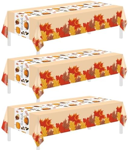 Childom 3 Pack Thanksgiving Tablecloths 54 x 108