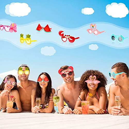 8 Pairs Luau Party Sunglasses for Beach Theme Events