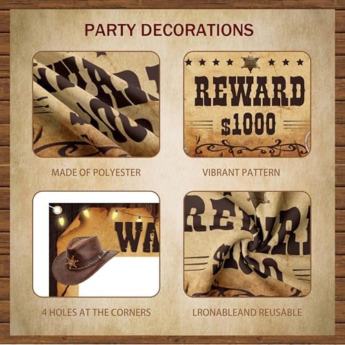 Jenlion Wild West Cowboy Birthday Party Decor Kit