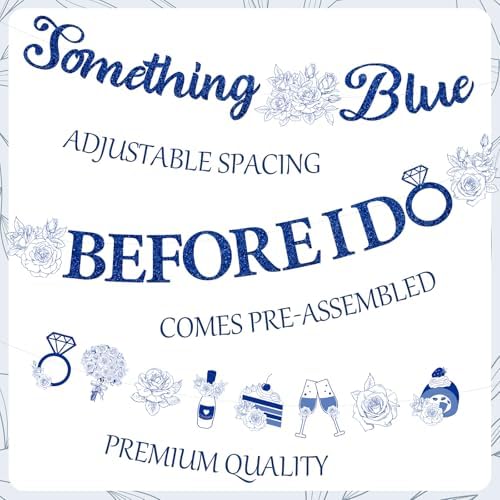 Something Blue Bridal Shower Decorations 3 Pcs Pre-Strung