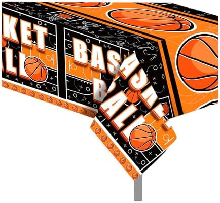 2 Pack Basketball Themed Tablecloths for Parties