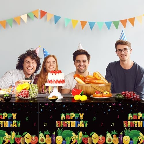 Tiamon 3 Pcs Fruit Tablecloths 54x108 Inch Birthday Party Decorations