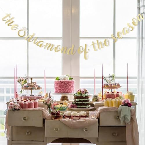 Diamond of the Season Gold Glitter Banner for Bridal Shower
