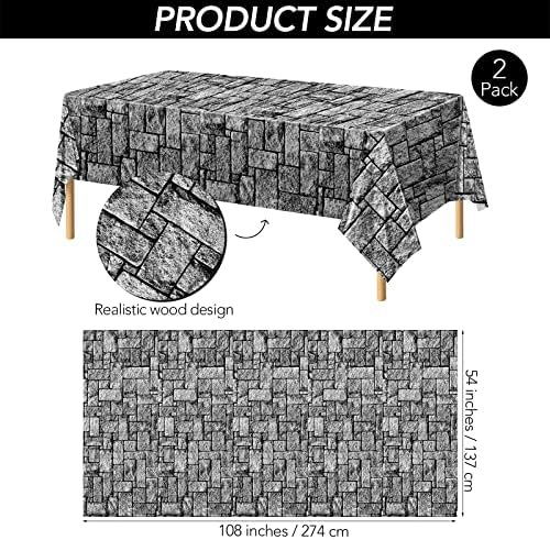 Durony 2 Piece Stone Wall Table Cover for Medieval Castle Themed Parties