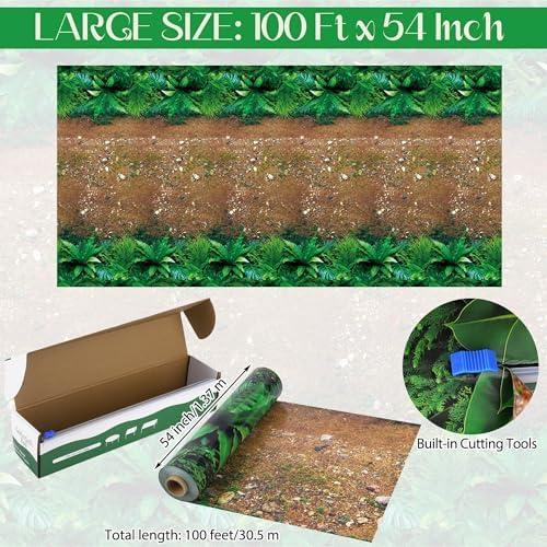 Kochorie 100 Ft x 54 Inch Jungle Tablecloth Roll with Cutter Box