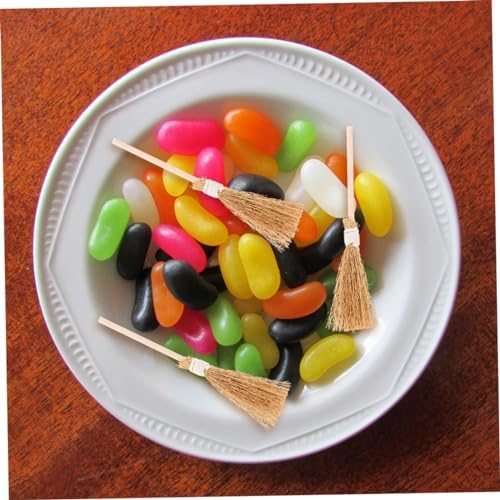 GLEAVI 12Pcs Miniature Witch Brooms Halloween Decor