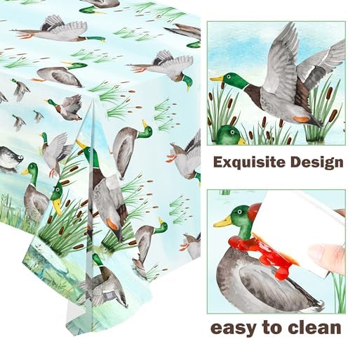 2pcs Mallard Duck Party Tablecloths 1st Birthday Decor