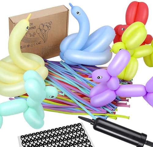 DIY Balloon Animal Kit with Pump and 100 Long Balloons