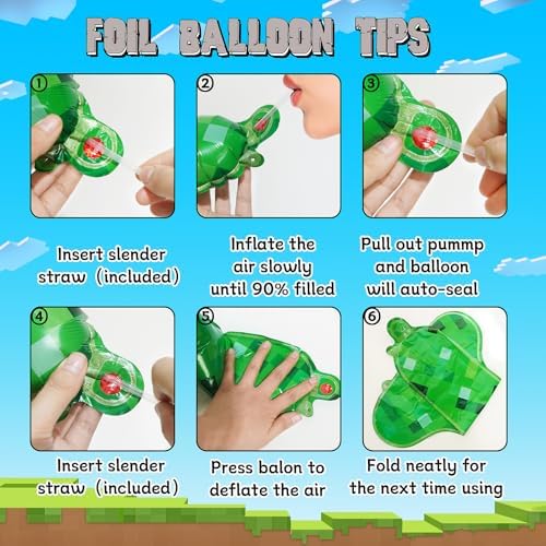 TNT Pixel Birthday Foil Balloons Party Decorations