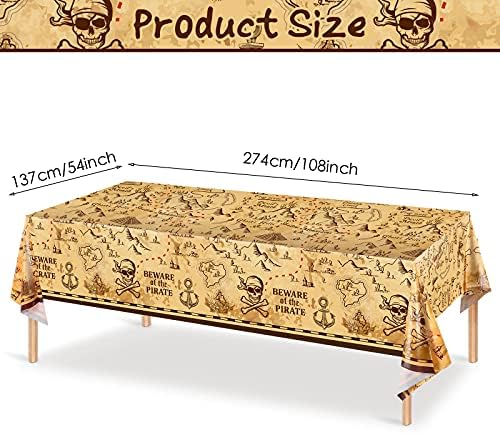 Irenare Pirate Party Tablecloth Set 54 x 108 Inches 12 Pieces